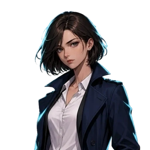 Ella Vance, in a dark coat over a light blouse