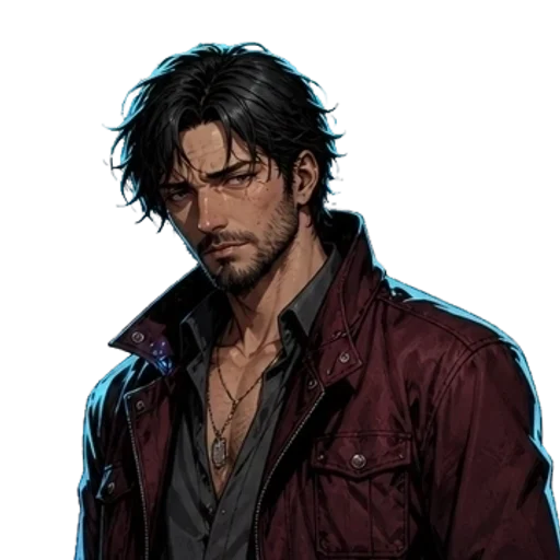 McNeill, in a dark red jacket